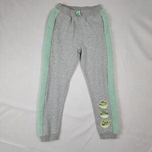 Star Wars Baby Yoda Grogu Fluffy Leg Sweatpants Lounge Pants Green Large